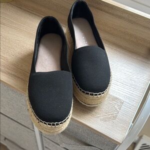 Gianni Bini Black Espadrille Slip-On Flats